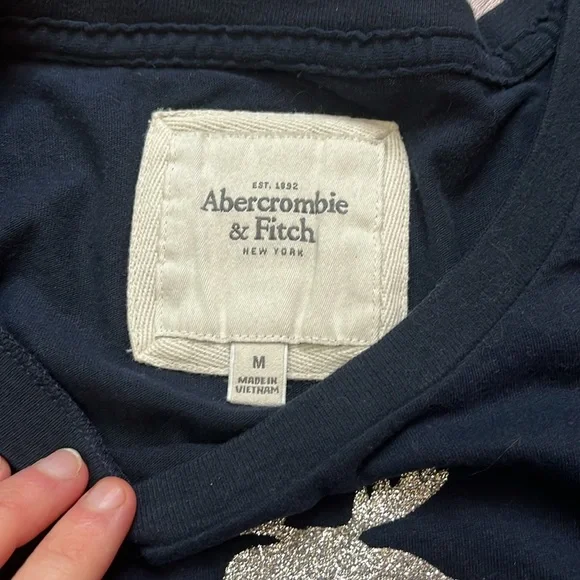 NWOT Y2K Abercrombie Glitter Logo Tee Shirt - Picture 3 of 6